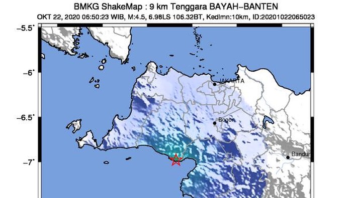 Gempa darat di Kecamatan Bayah, Kabupaten Lebak, Banten