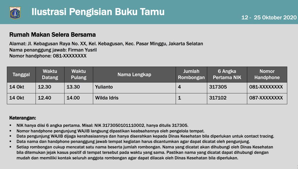 Ilustrasi Pengisian Buku Tamu