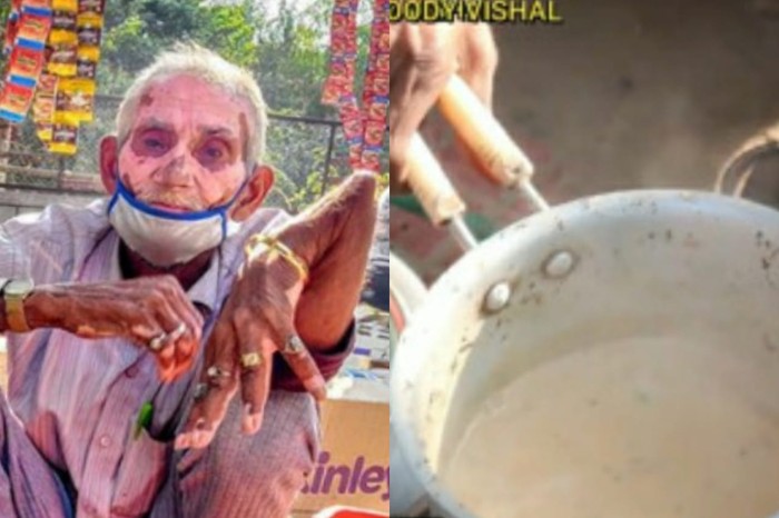 Kakek Tangannya Patah Tapi Masih Jualan Teh di India