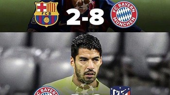 Luis Suarez baru saja pindah dari Barcelona ke Atletico. Tak dinyana ia kembali dibantai oleh tim yang sama. Foto: istimewa