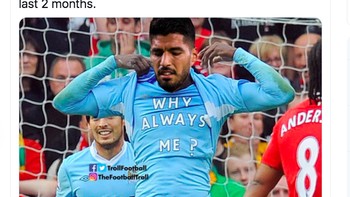 Jika Anda pikir hidup tidak adil, ingat saha Luis Suarez harus bermain lawan Bayern Munich dua kali dalam 2 bulan terakhir, tulis meme ini. Foto: istimewa