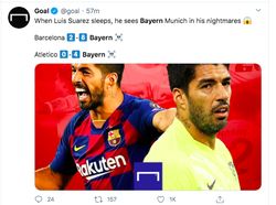 Atletico Dibantai Bayern, Luis Suarez Habis Jadi Ejekan