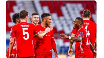 Liga Champions sudah kembali 4 a reason tulis David Alaba di Twitter. Angka 4 menggambarkan skor Bayern lawan Atletico. Foto: istimewa