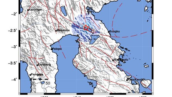Pusat gempa Luwu TImur