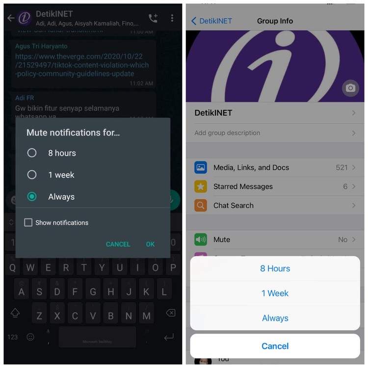 fitur whatsapp mute always fitur whatsapp mute always