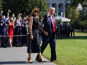 Melania Muncul Lagi Usai Sembuh Corona, Ikut Trump ke Lokasi Debat