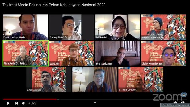 Pekan Kebudayaan Nasional 2020 Digelar 31 Oktober-30 November 2020