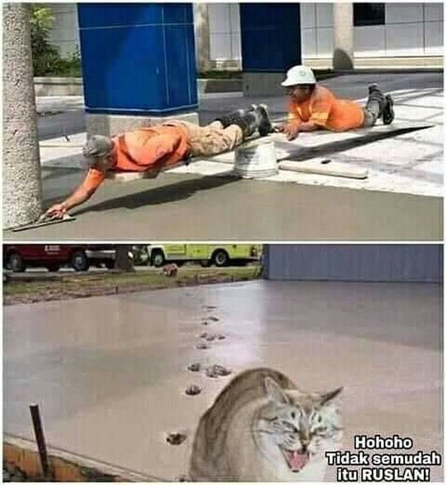 Totalitas banget kerjanya nih. Udah mirip sama adegan-adegan di film action belum? Foto: Instagram/@receh.id