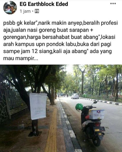 Orderan Sepi Gegara Corona, Driver Ojol Ini Nyambi Jualan Nasi Goreng