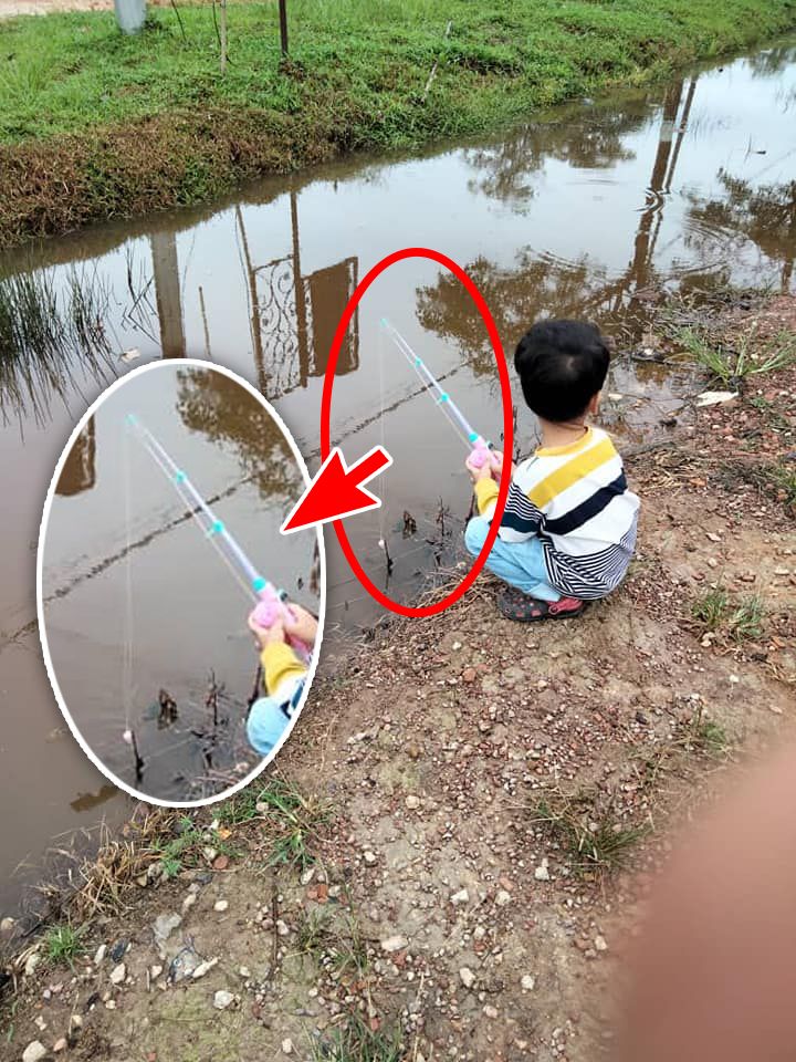 Pakai Pancingan Mainan, Bocah Ini Berhasil Tangkap Ikan Besar