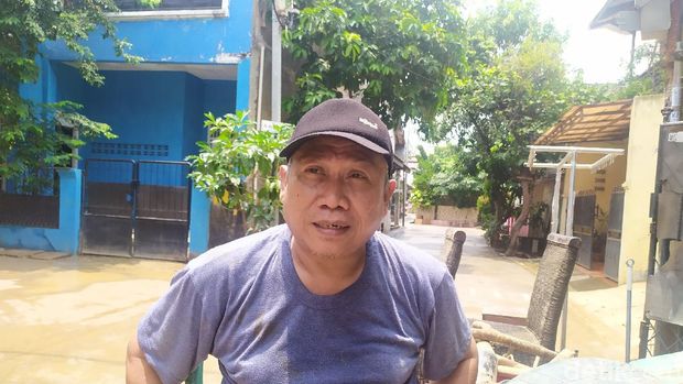 Banjir di Pondok Gede Permai surut, Minggu (25/10/2020) pukul 12.00 WIB (Arun/detikcom)