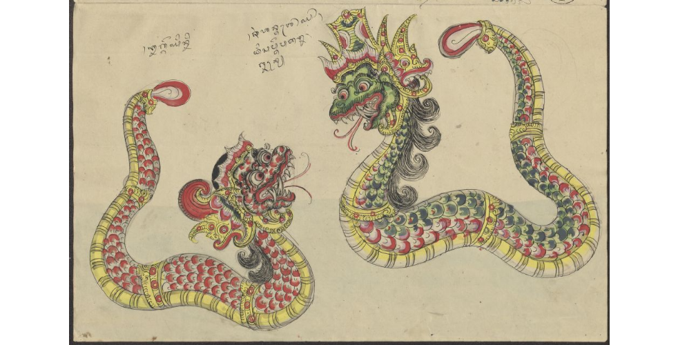 Nagagini yang masih belum menjelma menjadi gadis cantik, berbicara kepada ayahandanya, Sang Hyang Antaboga. (Creative Commons/I Ketut Gede/Leiden University Digital Library) Nagagini yang masih belum menjelma menjadi gadis cantik, berbicara kepada ayahandanya, Sang Hyang Antaboga. (Creative Commons/I Ketut Gede/Leiden University Digital Library)