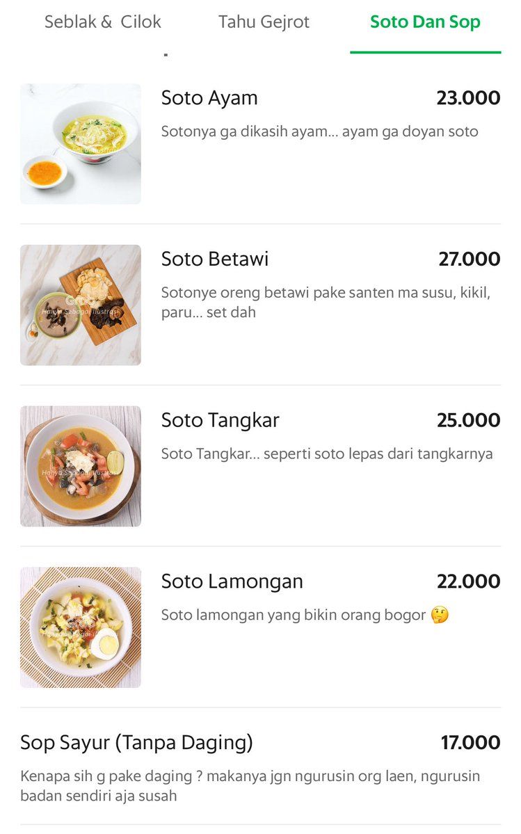 Penjelasan Kocak Menu Soto Lamongan Yang Bikin Orang Bogor