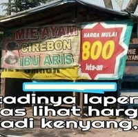 Kalau mie ayamnya seharga rumah ya perut rasanya langsung kenyang deh, nggak jadi makan.. Foto: Instagram/@receh.id