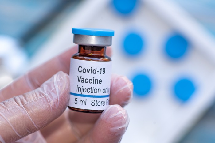 Illustrative picture of covid-19 coronavirus vaccine vial