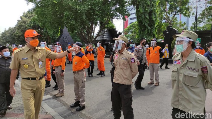 Ganjar dalam apel kesiapsiagaan bencana di Semarang, Senin (26/10/2020).