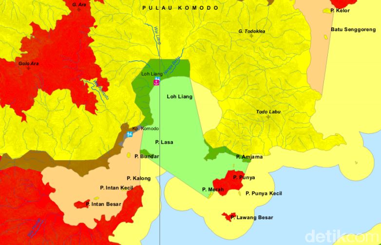 Peta Zonasi Taman Nasional Komodo