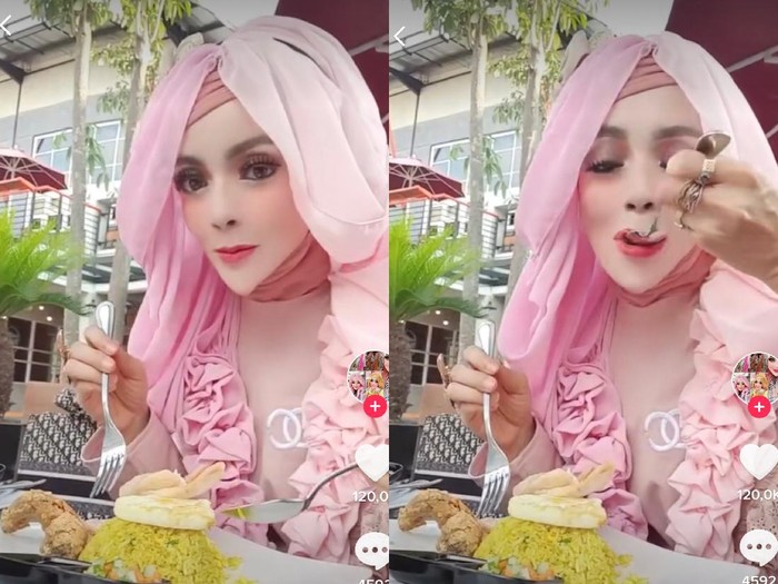 tiktok Wanita berhijab yang mempunyai dagu lancip
