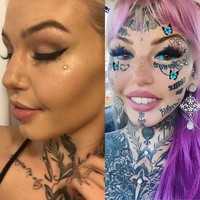 Ia pun melakukan suntik filler di bagian pipi dan bibirnya juga tindik di beberapa bagian wajah serta penambahan gigi taring. Foto: Instagram @ambs_luke09