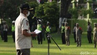 Apel pasukan dipimpin langsung oleh Walikota Yogyakarta, Haryadi Suyuti.  