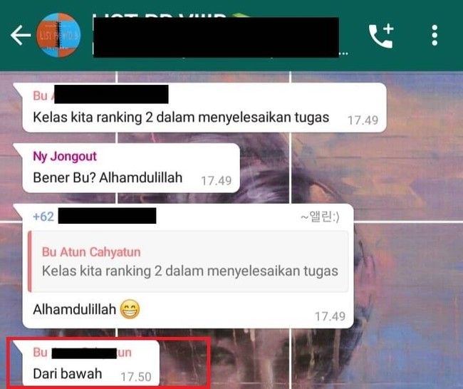 Begini nih kalau punya guru yang hobbynya melawak. Ya benar sih ranking 2, tapi dari bawah. Foto: Twitter/@txtdaripelajar