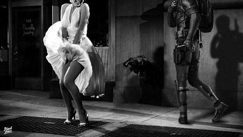 Gaya genit Deadpool melihat penyanyi cantik Marilyn Monroe. Foto: Instagram/pixelfaker