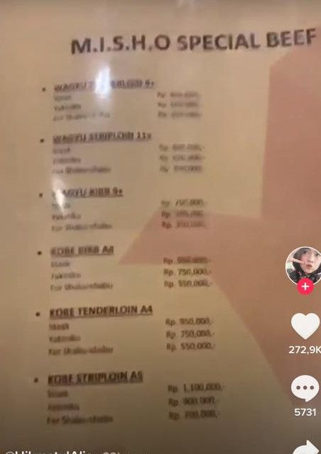 Kaget Harga Steak Rp 1,1 Juta, Pengunjung Ini Jadi Viral di TikTok