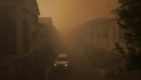Langit California pun berubah menjadi Oranye akibat diterpa kebakaran hutan. AP Photo/Jae C. Hong  