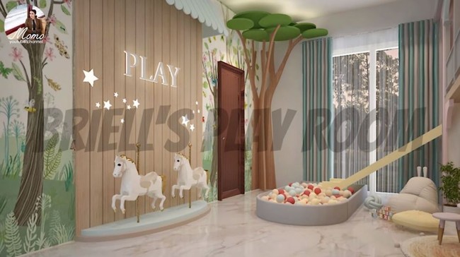 Berbagai macam wahana permainan akan ada di dalam ruang bermain sang anak nantinya. Salah satunya adalah carousel. Diakui Momo bahwa memang sejak awal dirinya menginginkan ada wahana carousel di dalam ruang bermain anaknya. Foto: YouTube/Momo Youtube Channel