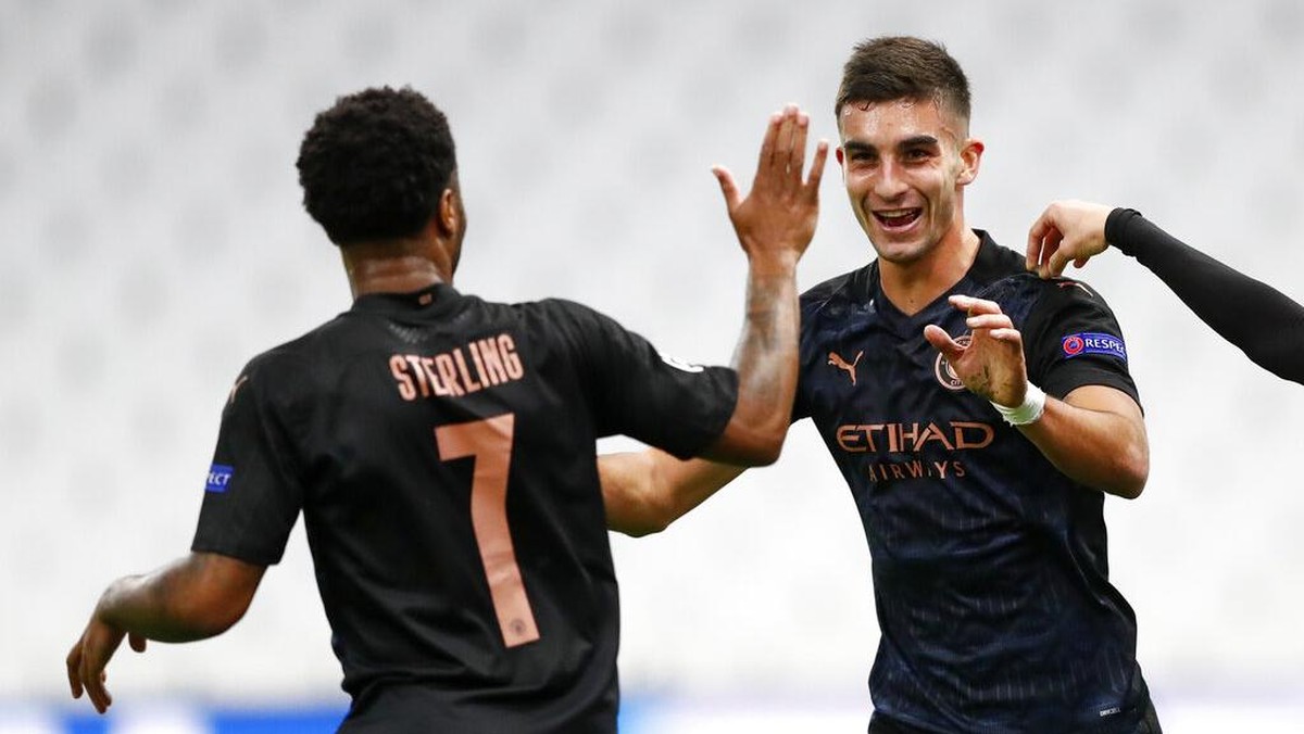 Manchester City unggul 1-0 atas Olympique Marseille di babak pertama (Foto: AP/Guillaume Horcajuelo)