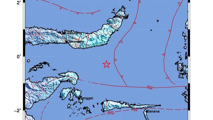 Gempa M 5,7 di Bolaang Uki, Sulawesi Utara