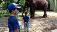 Orang tua maupun anak-anak wajib memakai masker.
