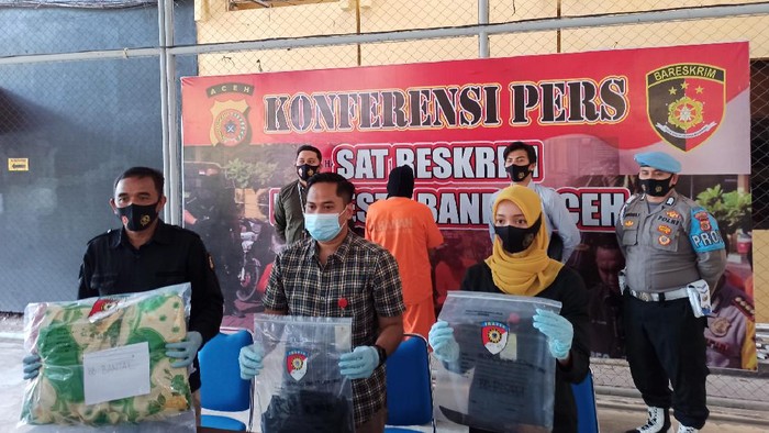 Konferensi pers di Polresta Banda Aceh (Agus Setyadi-detikcom)