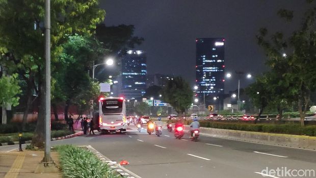 Lalin di sekitar DPR lancar, tak ada massa pendemo (Matius Alfons/detikcom)