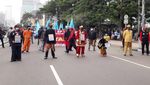 Potret Aksi Buruh-Mahasiswa Tolak Omnibus Law di Hari Sumpah Pemuda
