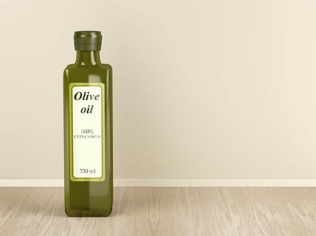 Olive oil bottle in the kitchen