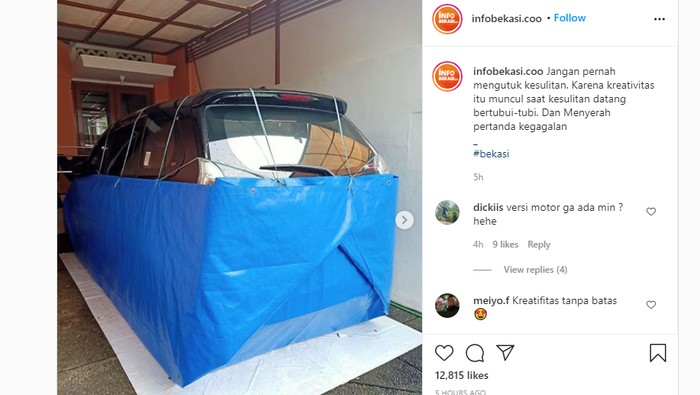 Mobil Anti-Banjir dibungkus terpal