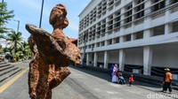 Begini suasana sepi di kawasan Kota Tua, Jakarta.