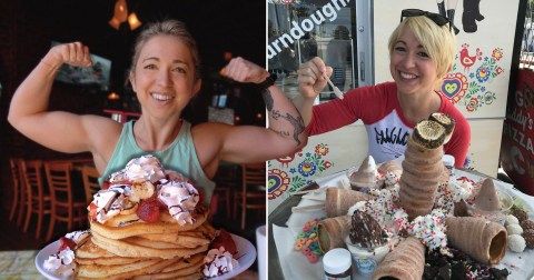 Capek Diet, Wanita Kekar Ini Pilih Jadi Tukang Makan Bayaran