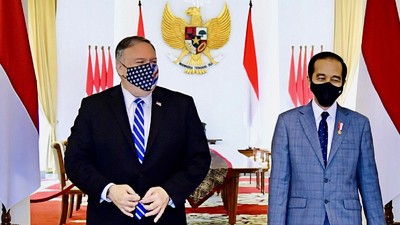 Potret Kehangatan Jokowi Sambut Menlu AS Pompeo di Istana Bogor