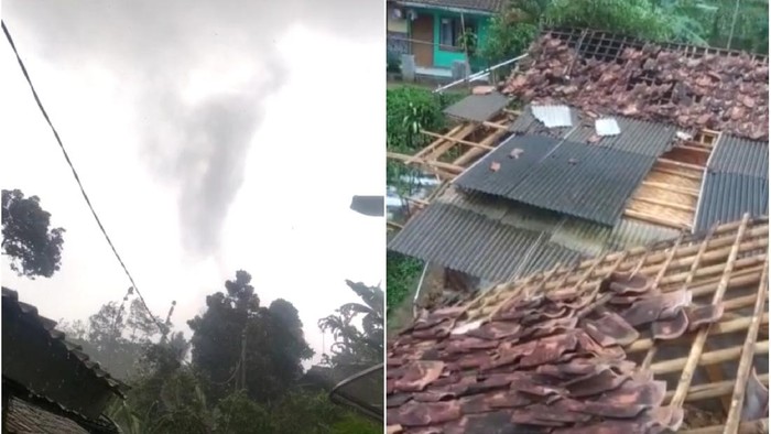 Puting beliung terjang Sukabumi.