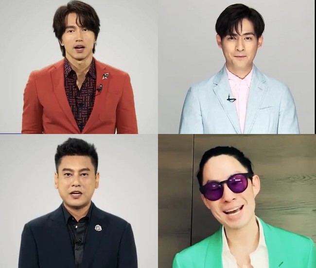 Inilah penampilan para personel F4, saat mempromosikan rencana reuni mereka di acara One Thousand and One Nights yang disiarkan langsung Jiangsu TV dan aplikasi Kuaishou Jerry Yan, Vanness Wu, Ken Zhou dan Vic Chou mengatakan mereka akan tampil pada 30 Oktober 2020, pukul 20.00 waktu setempat. Foto: Dok. Jiangsu TV