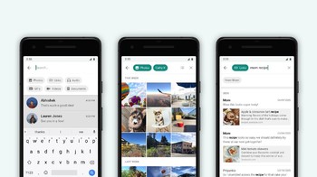 WhatsApp Android kini punya kemampuan mencari beragam media. Alhasil mencari foto, GIF, link, video, dokumen hingga audio yang tersimpan dalam WhatsApp lebih mudah. Foto: WABetaInfo