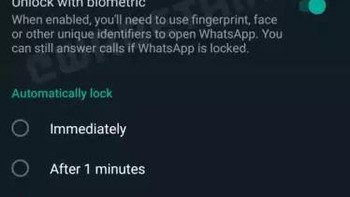 Ada fitur Biometric Lock yang akan menggantikan fitur Fingerprint Lock. Memungkinkan pengguna memakai sidik jari,pemindai wajah, atau cara identifikasi lain untuk masuk ke WhatsApp. Foto: WABetaInfo