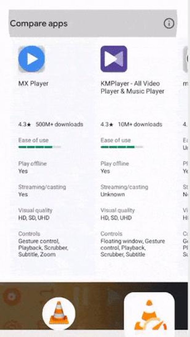 Fitur Compare Apps di Google Play Store