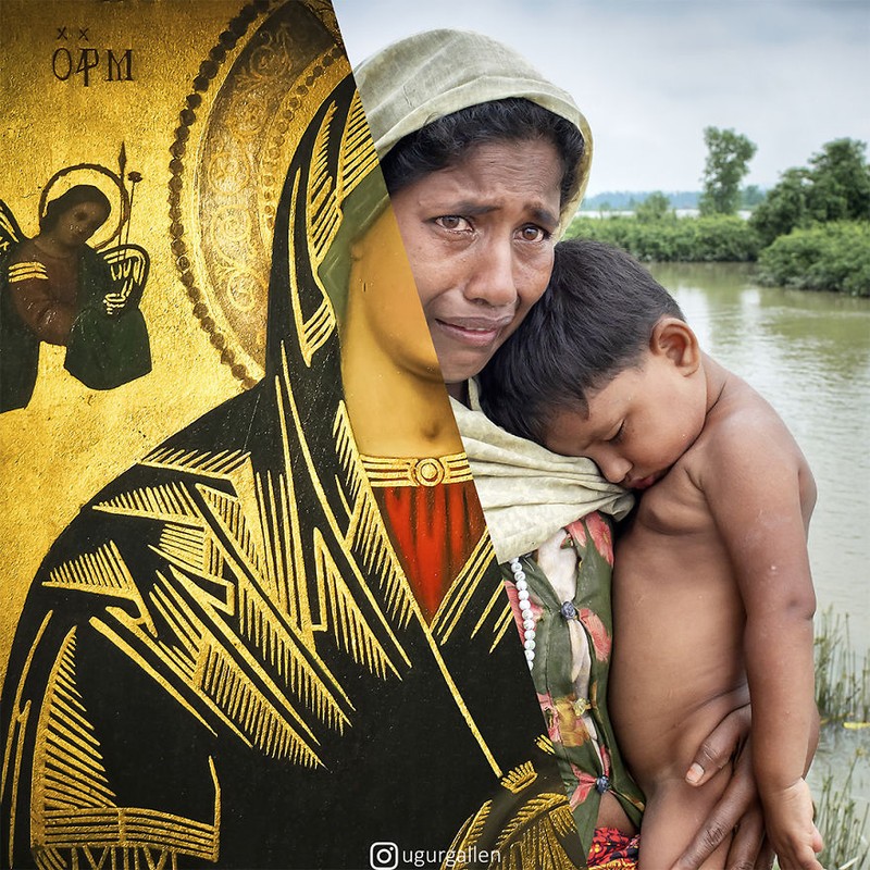 Gabungan dua foto kontras