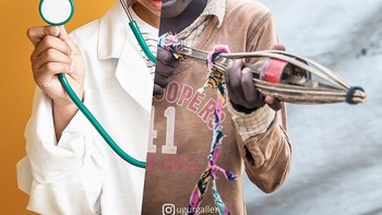 Seorang anak terlihat dengan mainan peluncur granatnya di kamp IDP Mpoko di Bandara Internasional Bangui, Republik Afrika Tengah pada tahun 2014. Foto: Uğur Gallenkuş