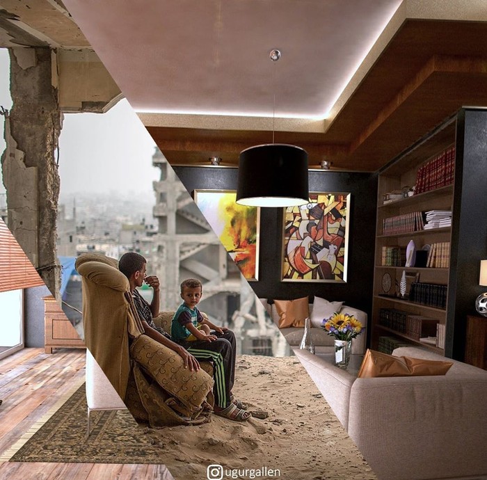 Gabungan dua foto kontras