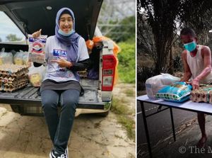 Guru Ini Bagikan Sembako Gratis untuk Murid Tak Mampu, Isinya Beras hingga Telur