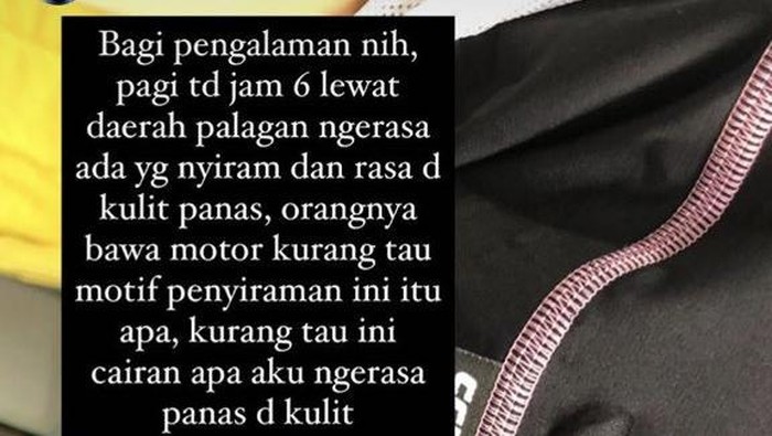 Pesepeda disiram cairan misterius membuat kulit panas di Sleman, Jumat (30/10/2020).